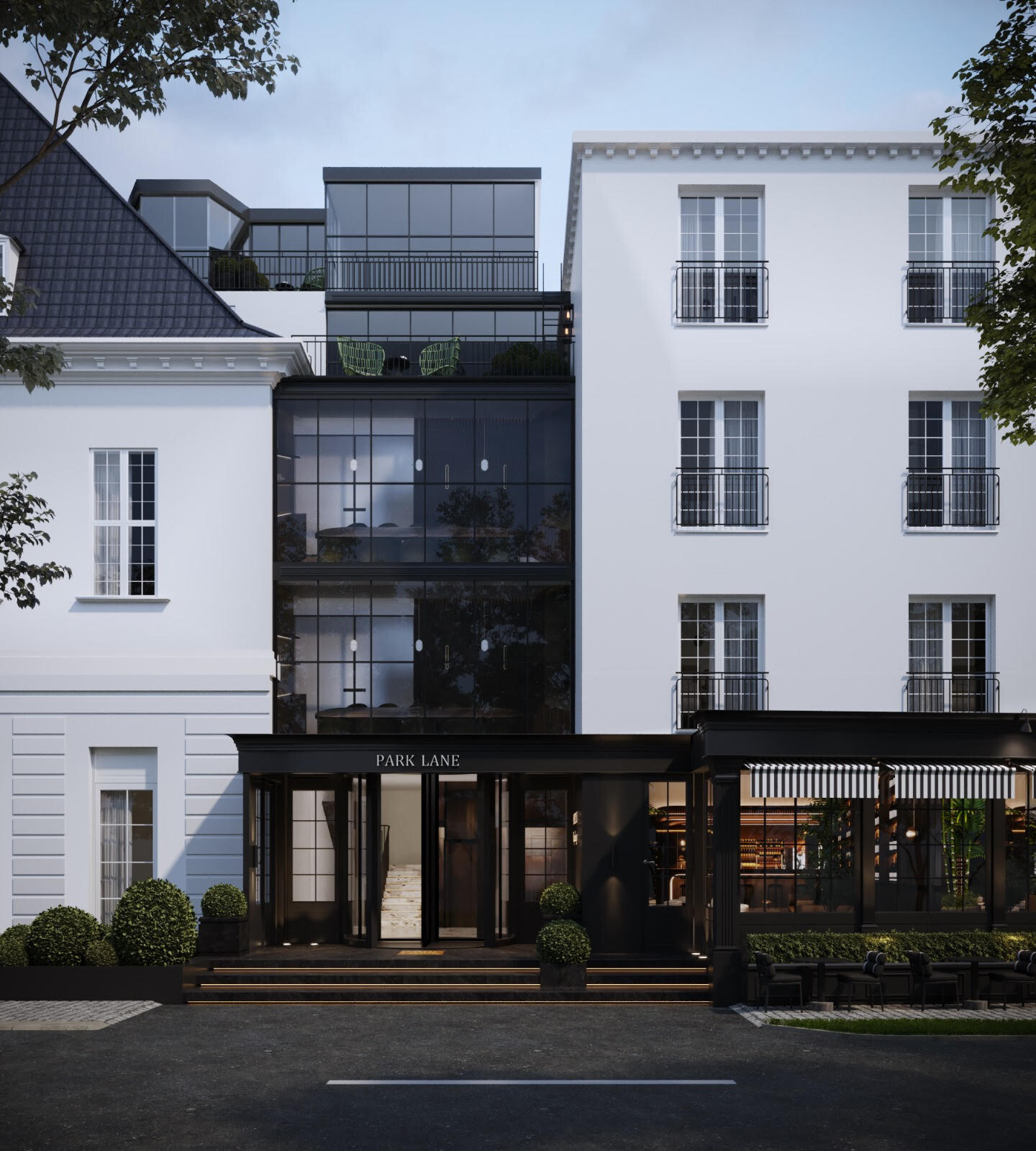 The facade of the Park Lane Copenhagen boutique hotel opening late 2024.